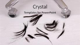  Presentation with hairdressing salon - Cool new theme with cut hair on the floor backdrop and a light gray colored foreground