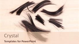  Presentation with cut - Presentation design enhanced with cut-hair-on-wooden-background background and a lemonade colored foreground