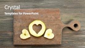  Presentation with heart shape from natural tree - Presentation design enhanced with cut in shape of heart background and a coral colored foreground