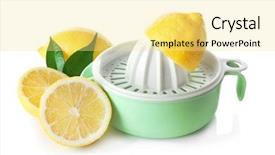  Presentation with lemons - PPT layouts having cut lemons and plastic background and a blonde colored foreground