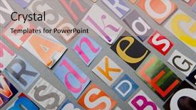  Presentation with newspapers - Presentation design with ransom - cut letters from newspapers background and a mint green colored foreground