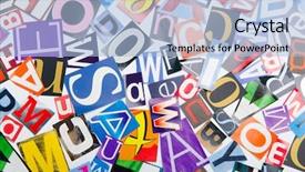  Presentation with magazines - Theme consisting of cut letters from newspapers background and a light blue colored foreground