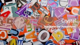  Presentation with crime - Presentation design featuring cut letters from newspapers background and a coral colored foreground