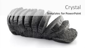  Presentation with charcoal - PPT theme featuring cut-loaf-of-black-charcoal background and a white colored foreground