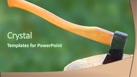  Presentation with wood log - Cool new PPT theme with cut log fire wood backdrop and a ocean colored foreground