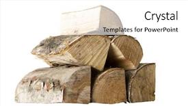  Presentation with wood log - Slides featuring cut log fire wood background and a white colored foreground