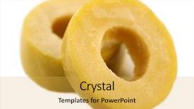  Presentation with clear cut - PPT layouts featuring cut olive rings isolated background and a yellow colored foreground