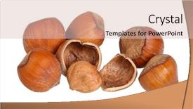  Presentation with hazelnuts - Presentation with cut out on white background background and a lemonade colored foreground