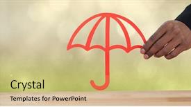  Presentation with umbrella protection - Slide deck enhanced with cut out umbrella for protection background and a yellow colored foreground