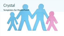  Presentation with cut - Cool new presentation theme with group stick figures - paper cut outs representing backdrop and a arctic colored foreground