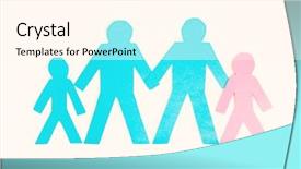  Presentation with cut - Slides with group stick figures - paper cut outs representing background and a cream colored foreground