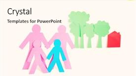  Presentation with white house - Amazing theme having group stick figures - paper cut outs representing backdrop and a white colored foreground