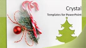  Presentation with new year card - PPT theme consisting of new year background on green background and a white colored foreground