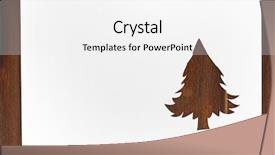  Presentation with new year card - PPT theme enhanced with cut paper in fir-tree shape for christmas card or new year background on wooden table background and a white colored foreground