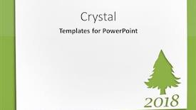  Presentation with new year card - Slides enhanced with cut paper in fir-tree shape for christmas card or new year background on green table background and a white colored foreground