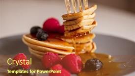  Presentation with pancake - Audience pleasing presentation theme consisting of cut-part-of-tasty-homemade backdrop and a tawny brown colored foreground