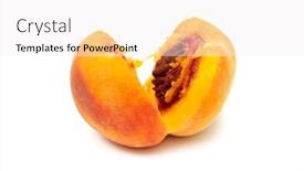  Presentation with cut - Colorful presentation theme enhanced with cut-peach-with-a-stone backdrop and a white colored foreground