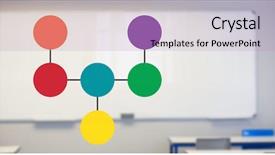  Presentation with mind - Presentation theme enhanced with multi color geometric - colorful mind map over classroom background and a lilac colored foreground