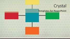  Presentation with mind map diagram - Presentation design with multi color geometric - colorful mind map over room background and a soft green colored foreground