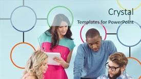  Presentation with mind - Colorful presentation enhanced with multi color geometric - group meeting and colorful mind backdrop and a sky blue colored foreground