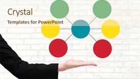  Presentation with mind - Presentation theme consisting of multi color geometric - hand and colorful mind map background and a  colored foreground