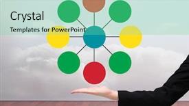  Presentation with mind - Presentation theme consisting of multi color geometric - hand and colorful mind map background and a sky blue colored foreground