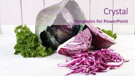  Presentation with cabbage - Slide set having cut red cabbage and parsley background and a  colored foreground