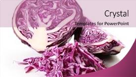  Presentation with cabbage - Beautiful presentation design featuring cut red cabbage isolated backdrop and a coral colored foreground