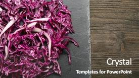  Presentation with cabbage - Presentation with cut red cabbage on wooden background and a tawny brown colored foreground