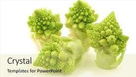  Presentation with fresh cut fruits vegetables - PPT layouts featuring cut romanesco broccoli brassica oleracea background and a  colored foreground
