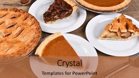  Presentation with cut - Audience pleasing theme consisting of cut slices of traditional thanksgiving backdrop and a red colored foreground