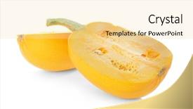  Presentation with spaghetti - Presentation theme enhanced with cut spaghetti squash on white background and a blonde colored foreground