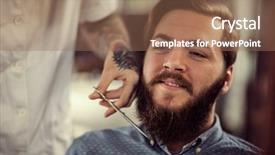  Presentation with cut - Beautiful PPT layouts featuring cut the beard of satisfied backdrop and a coral colored foreground