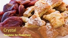  Presentation with preserved - Colorful PPT theme enhanced with cut-up pancake with preserved plumps backdrop and a red colored foreground
