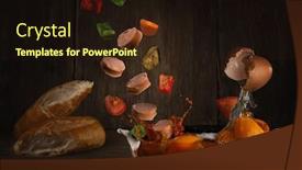  Presentation with sausages - Amazing PPT layouts having cutaway-vegetable-soup-with-eggs backdrop and a wine colored foreground