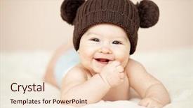  Presentation with cute baby - PPT theme featuring cute 3 months baby background and a lemonade colored foreground