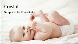  Presentation with cute baby - Slide set consisting of cute 3 months baby background and a sky blue colored foreground