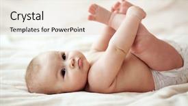  Presentation with baby diapers - Theme featuring october orange - autumn fallen leaves autumn ground background and a gray colored foreground