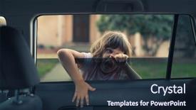  Presentation with zombie - PPT theme enhanced with old girl child playing zombie background and a navy blue colored foreground