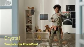  Presentation with cute - Presentation enhanced with cute-active-schoolboy-standing background and a  colored foreground