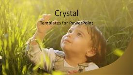  Presentation with baby sitting - Beautiful PPT layouts featuring jasmine tobacco nicotiana alata in a botanical garden backdrop and a mint green colored foreground