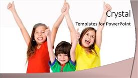  Presentation with bright colorful candy isolated - Amazing presentation having cute adorable children having fun backdrop and a sky blue colored foreground