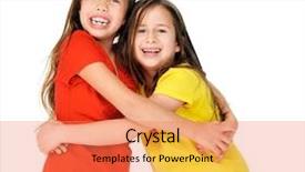  Presentation with bright white - Presentation featuring cute-adorable-children-having-fun background and a coral colored foreground