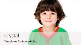  Presentation with cute - Presentation design having cute adorable happy little boy background and a sky blue colored foreground