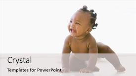  Presentation with african american baby - Amazing slide set having cute african american babies - baby crawling indoors smiling backdrop and a light gray colored foreground