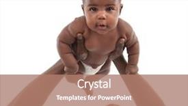 Presentation with baby girl - Slide deck enhanced with cute african american babies - father holding up 3-month old background and a coral colored foreground