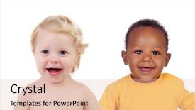  Presentation with african children - Cool new theme with cute african american babies - two beautiful different children isolated backdrop and a lemonade colored foreground