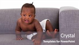  Presentation with african american baby - Beautiful slides featuring cute african american baby boy backdrop and a gray colored foreground