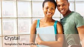  Presentation with college campus - Slide deck having cute african american college couple on campus background and a lemonade colored foreground