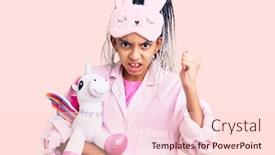  Presentation with unicorn pink - Presentation consisting of cute-african-american-girl-wearing background and a lemonade colored foreground